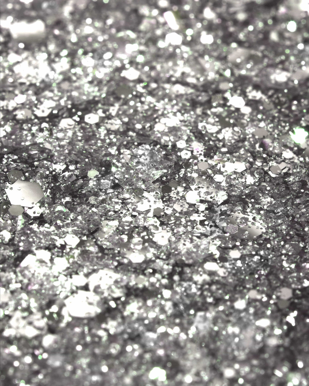 Glitter Effect Black Nail Polish | Stardust Silver F-CGNP8